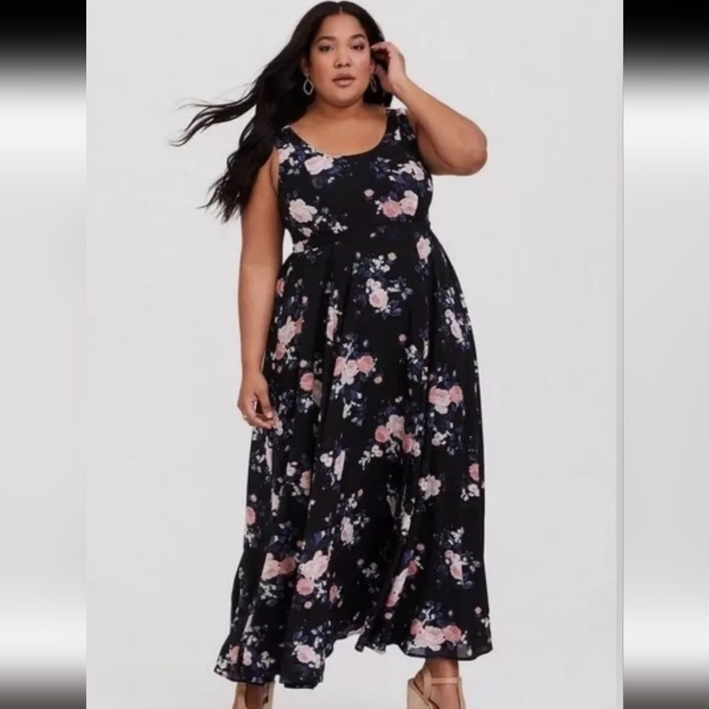 Floral Black Maxi Dress